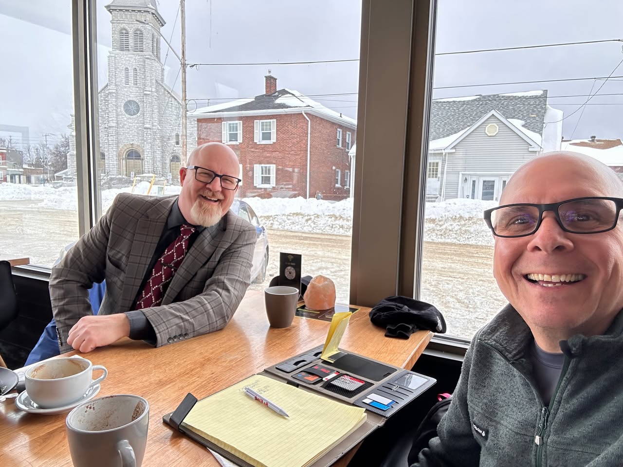 Paul Meyers and Stephen Sampson at a 52 Coffees meeting