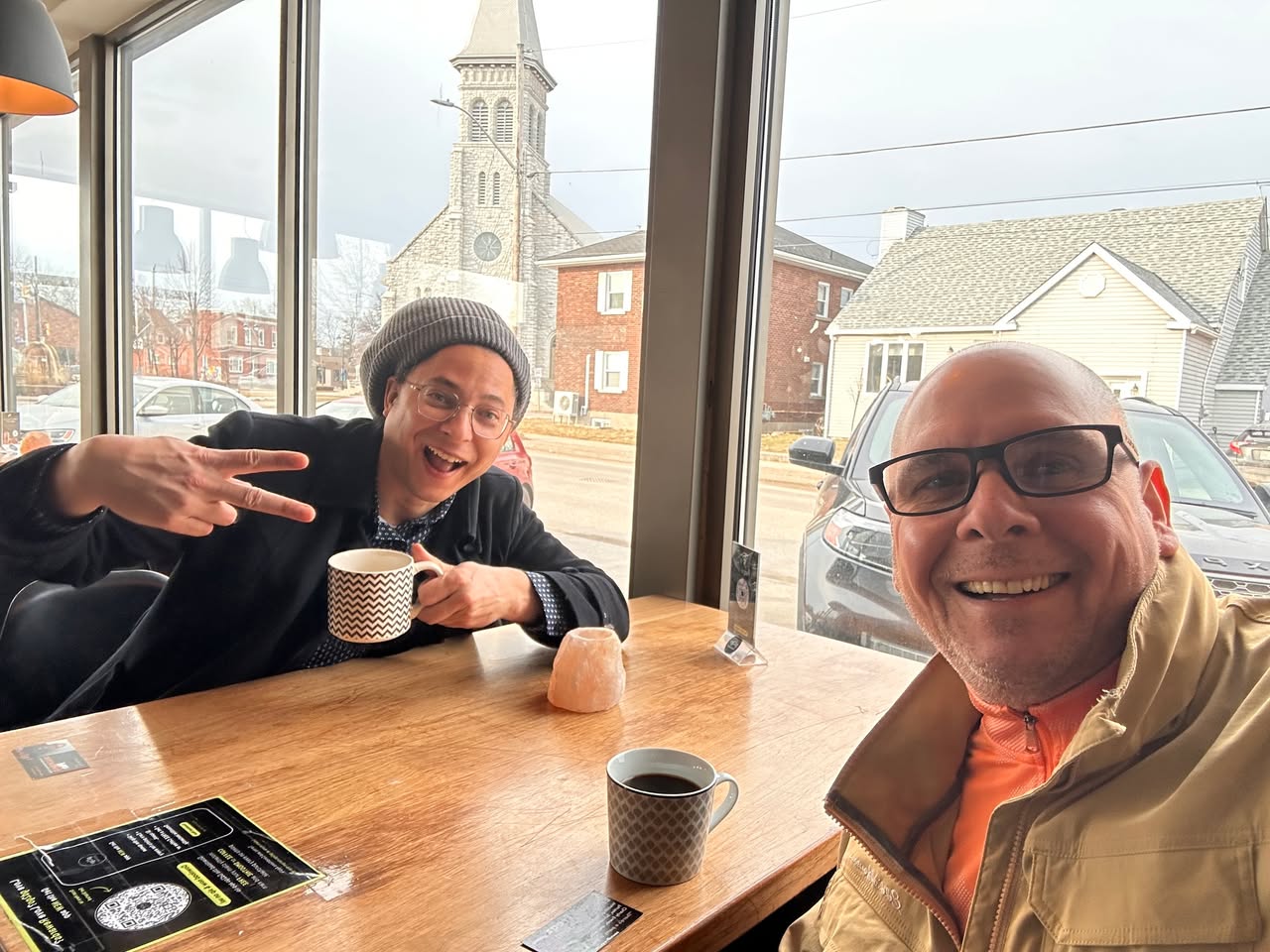 Paul Meyers and Jordaan Allison at a 52 Coffees meeting
