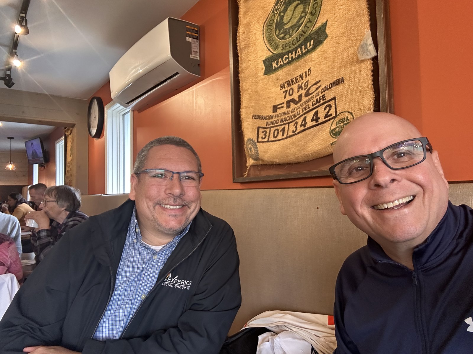 Paul Meyers and Matthew Laker at a FiftyTwoCoffees meeting